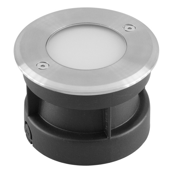 EVN LED Bodeneinbauleuchte Edelstahl Optik rund 100x70mm 2W 3000K 65lm >80° 24V IP67