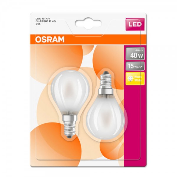 Osram Star Classic P45 LED 4.5W/827 warmweiß 470lm matt E14