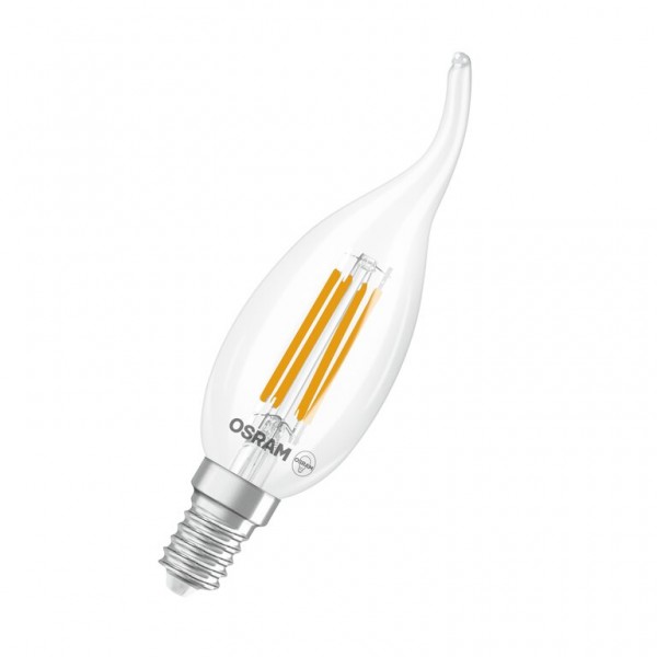 Osram / Ledvance Superstar Kerze BA LED Filament 3.4-40W 827 warmweiß 470lm dimmbar E14 klar Windstoß 320° 220-240V