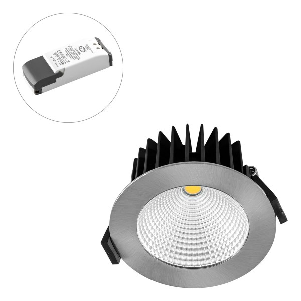 EVN runde LED Downlight 103x60mm 220-240V 10W 997lm 4000K IP44 41-80° Chrom