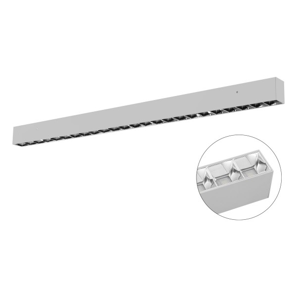 EVN rechteckige LED Leuchte 1204x56x75mm 220-240V 36W 3825lm 4000K IP20 41-80° Silber