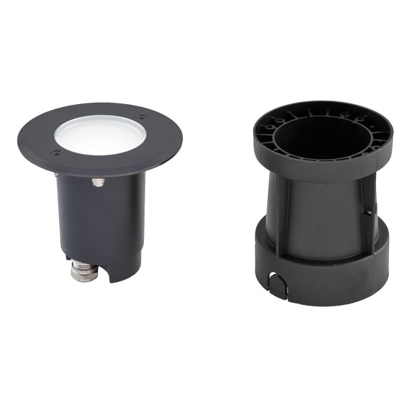 EVN LED Bodeneinbauleuchte anthrazit schwenkbar rund 120x110mm 4,6W 4000K 390lm 21-40° 230V IP67
