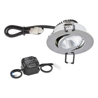 EVN Power-LED Leuchte inkl.Netzgerät Chrom schwenkbar rund 83x37mm 8,4W 2700K 960lm 21-40° 220-240V IP20 EVN Power-LED Leuchte inkl.Netzgerät Chrom schwenkbar rund 83x37mm 8,4W 2700K 960lm 21-40° 220-240V IP20