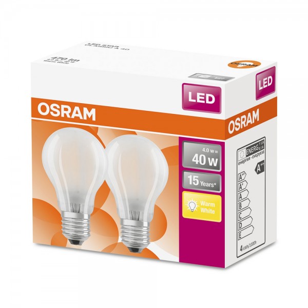 Osram Star Classic A60 LED 4W/827 warmweiß 470lm matt E27 2er Pack