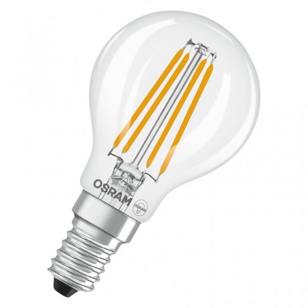 Osram / Ledvance Star Tropfen P LED Filament 3.4-40W 827 warmweiß 470lm E14 klar 300° 2er Pack 220-240V