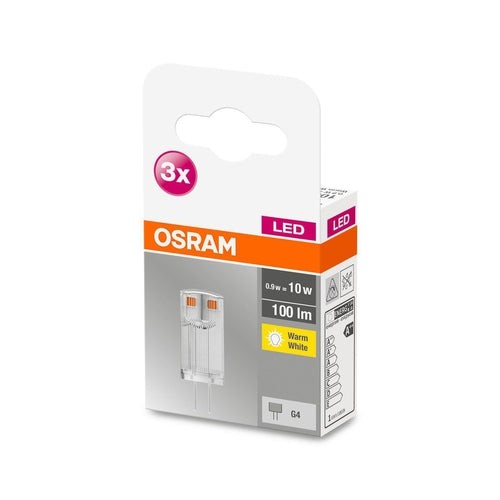 Osram Base Pin LED 0.9W/827 warmweiß 100lm G4 3er Pack