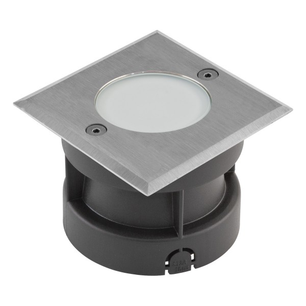 EVN LED Bodeneinbauleuchte Edelstahl Optik viereckig 100x100x70mm 2,5W 3000K 90lm >80° 100-240V IP67