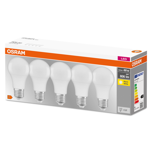 Osram LED-Leuchtmittel Base Glühlampenform E27 Kaltweiss 60W 806lm