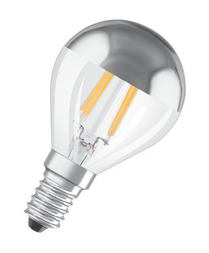 Osram Parathom Classic P Mirror LED Filament 4W/827 warmweiß 380lm klar E14 Silber