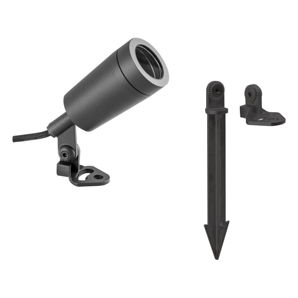 EVN LED Spot anthrazit(V4A) schwenkbar rund 56mm 220-240V IP65 mit Erdspieß