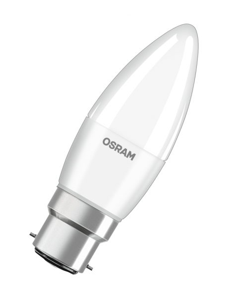 Osram / Ledvance Base Kerze B LED 4.9-40W 827 warmweiß 470lm B22d matt 220° 3er Pack 220-240V
