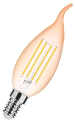 Modee Kerze Bernstein C35 LED Filament 4-28W/818 extra warmweiß 300lm dimmbar E14 320° 2er Pack