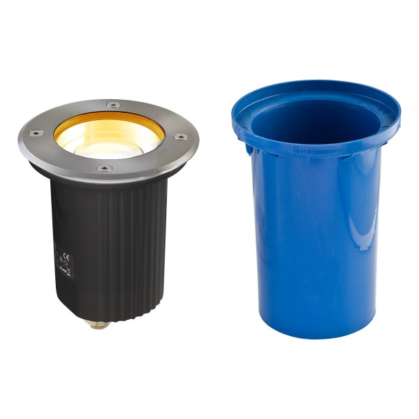 EVN LED Bodeneinbauleuchte Edelstahl Optik schwenkbar rund 150x175mm 5W 3000K 450lm 21-40° 230V IP67
