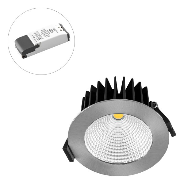 EVN runde LED Downlight 103x60mm 220-240V 15W 952 bis 60lm 3000-1800K IP44 41-80° Chrom