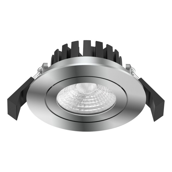 EVN schwenkbar runde LED Downlight 80x32mm 200-240V 8W 869lm 3000K IP65 21-40° Edelstahl Optik