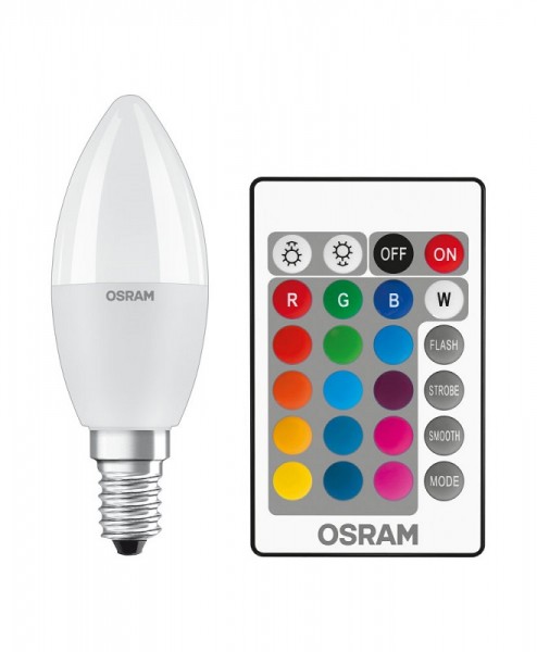 Osram / Ledvance LED Kerze B matt 200° 4,9-40W/827 RGBW einstellbar 470lm E14 220-240V dimmbar