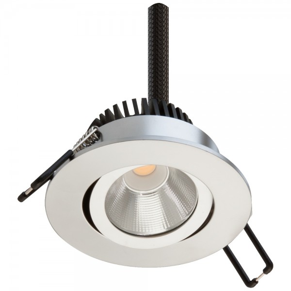 EVN Power-LED Leuchte Chrom schwenkbar rund 83x45mm 6W 3000K 528lm 21-40° 230V IP20