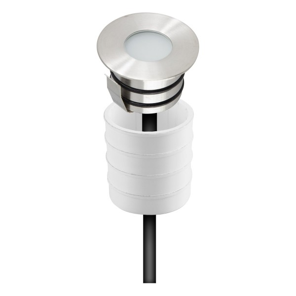 EVN LED Bodeneinbauleuchte Edelstahl rund 45x33mm 0,6W 3000K 36lm >80° 12V IP65