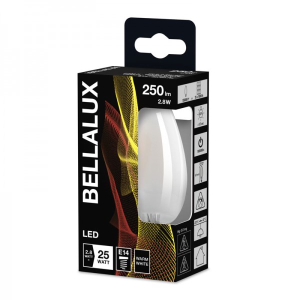 Osram Bellalux Classic B35 LED Filament 2.5W/827 warmweiß 250lm matt E14