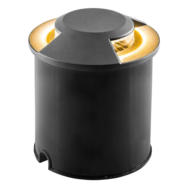 EVN LED 2-fach Bodeneinbauleuchte anthrazit rund 125x128mm 7W 3000K 135lm >80° 220-240V IP67