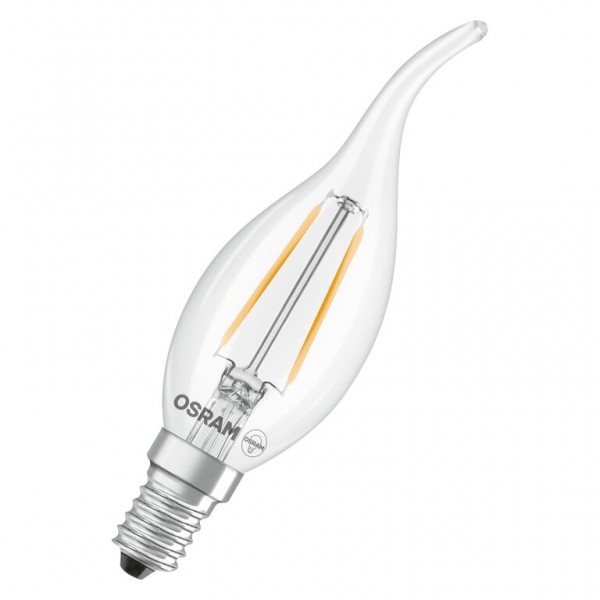 Osram / Ledvance Star Kerze BA LED Filament 1.8-25W 827 warmweiß 250lm E14 klar Windstoß 300° 220-240V