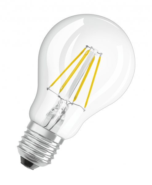 Osram / Ledvance Base Classic A LED Filament 4-40W 827 warmweiß 470lm E27 klar 300° 2er Pack 220-240V