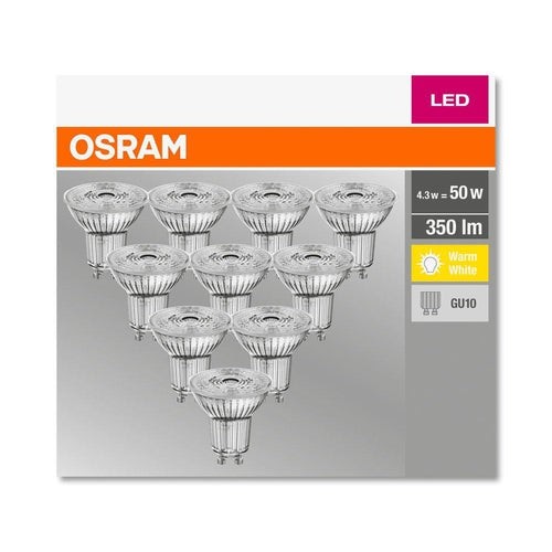 Osram Base PAR16 LED 4.3W/827 warmweiß 350lm GU10 10er Pack