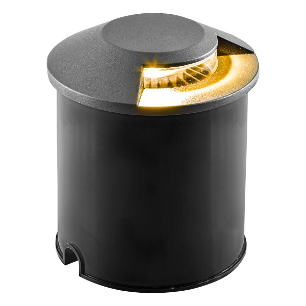 EVN LED Bodeneinbauleuchte anthrazit rund 125x128mm 7W 3000K 67lm >80° 220-240V IP67