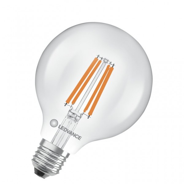 Osram / Ledvance Globe G95 LED Filament Superior UltraEfficient 3.8-60W 827 warmweiß 806lm E27 klar 300° 220-240V
