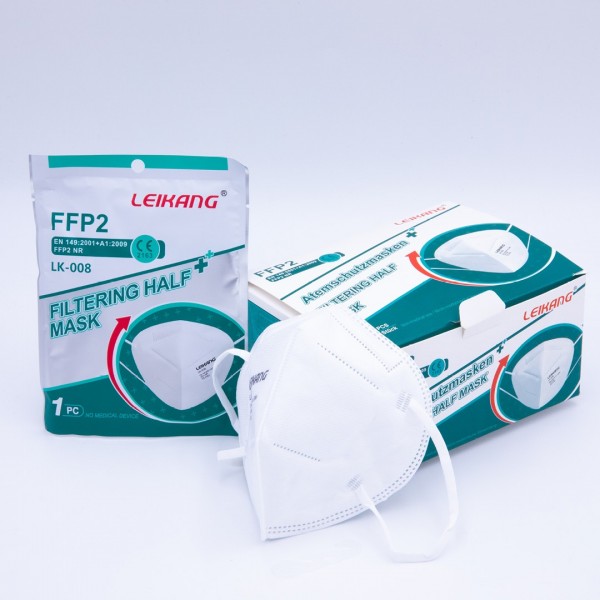 LEIKANG 1 Stück FFP2 Atemschutzmaske, 4-lagig, filtrierender Mund- und Nasenschutz, einweg