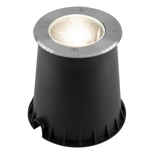 EVN schwenkbar runde LED Bodeneinbauleuchte 180x192mm 230V 5W 450lm 3000K IP67 21-40° Edelstahl Opti