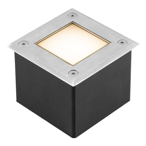EVN LED Bodeneinbauleuchte Edelstahl Optik viereckig 95x95x75mm 3W 3000K 140lm >80° 110-240V IP67