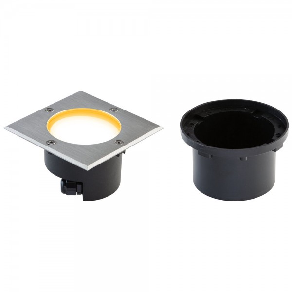 EVN LED Bodeneinbauleuchte Edelstahl Optik viereckig 120x120x68mm 6W 3000K 450lm 230V IP67