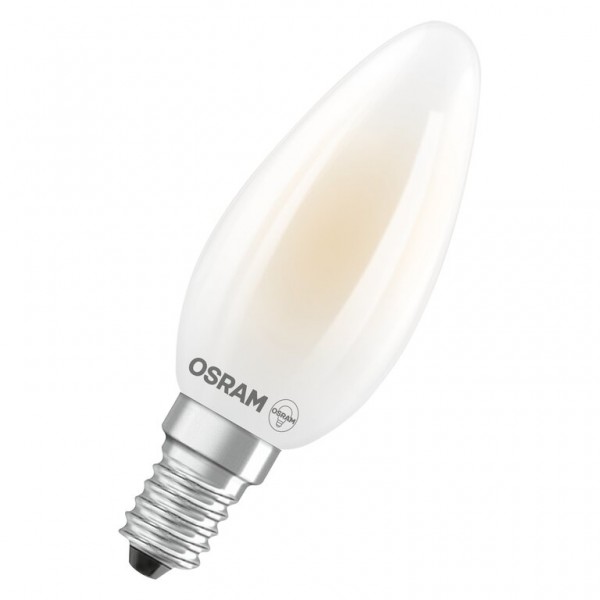 Osram / Ledvance Kerze B LED Filament UltraEfficient 2.2-40W 827 warmweiß 470lm E14 matt 330° 3er Pack 220-240V