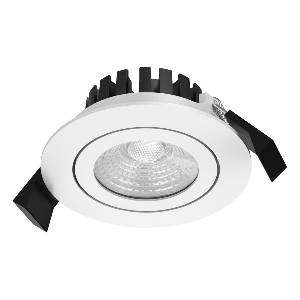 EVN schwenkbar runde LED Downlight 80x32mm 200-240V 8W 869lm 3000K IP65 21-40° weiß