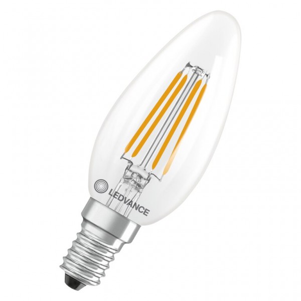 Osram / Ledvance Kerze B LED Filament Performance 3.4-40W 827 warmweiß 470lm E14 klar 300° 220-240V