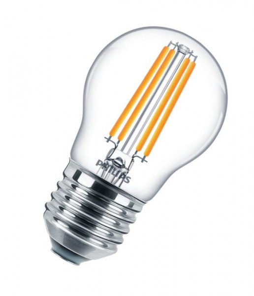 Philips CorePro LEDluster Filament P45 4.3W/827 warmweiß 470lm klar E27