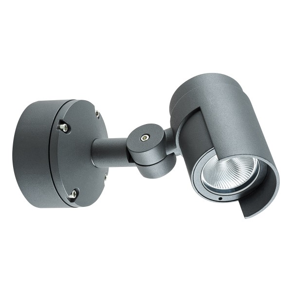 EVN LED Spot anthrazit schwenkbar drehbar rund 75x210mm 15W 3000K 934lm 41-80° 200-240V IP65 mit Anbausockel