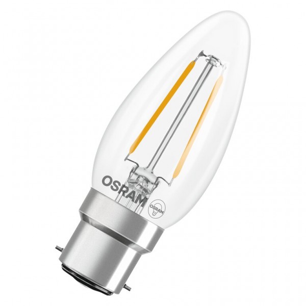 Osram / Ledvance Star Kerze B LED Filament 1.8-25W 827 warmweiß 250lm B22d klar 300° 220-240V