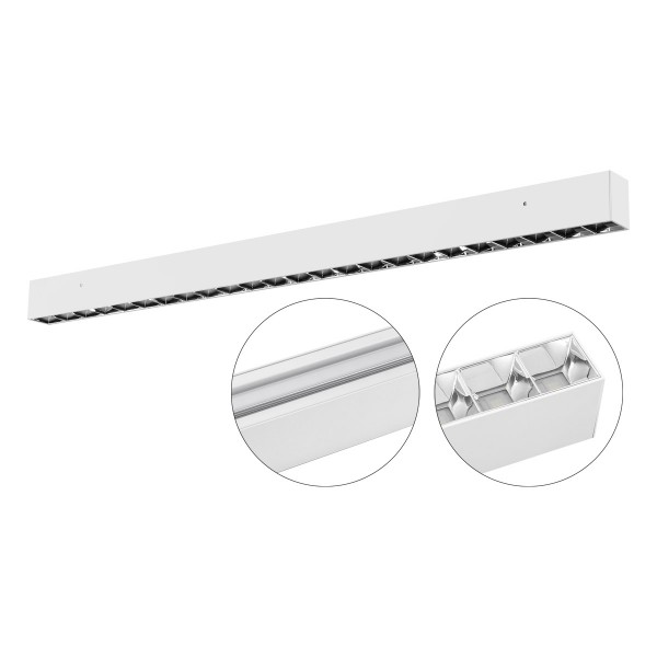 EVN LED Anbauleuchte inkl.Netzgerät(DALI) weiß rechteckig 1204x56x75mm 50W 4000K 5150lm 41-80° 220-240V IP20
