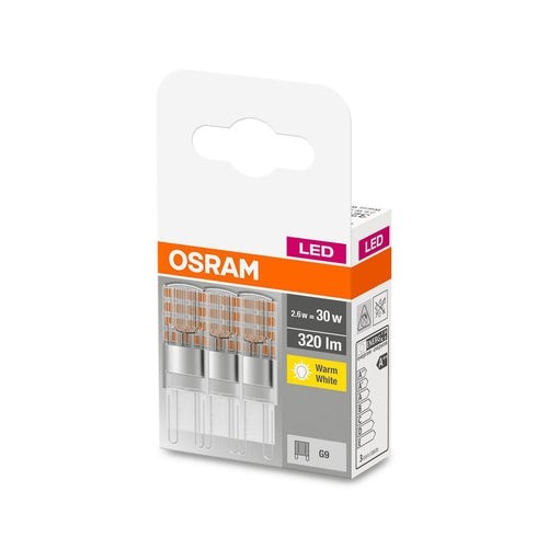 Osram Base Pin LED 2.6W/827 warmweiß 320lm G9 3er Pack