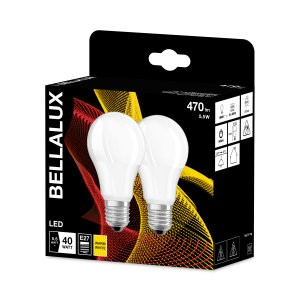 Osram Bellalux Classic A LED 2er Pack 4.9W 2700K warmweiß 470lm matt E27