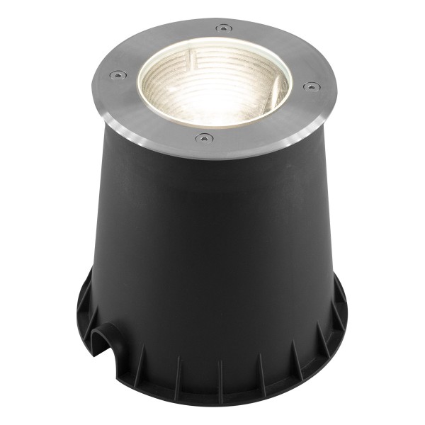 EVN schwenkbar runde LED Bodeneinbauleuchte 180x192mm 230V 4,6W 370lm 3000K IP67 21-40° Edelstahl Op