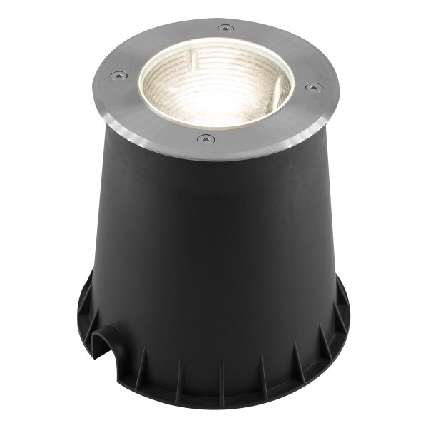 EVN LED Bodeneinbauleuchte Edelstahl Optik schwenkbar rund 180x192mm 4,6W 3000K 370lm 21-40° 230V IP67