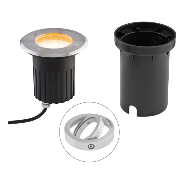 EVN LED Bodeneinbauleuchte Edelstahl Optik schwenkbar rund 135x145mm 5W 3000K 450lm 21-40° 230V IP67
