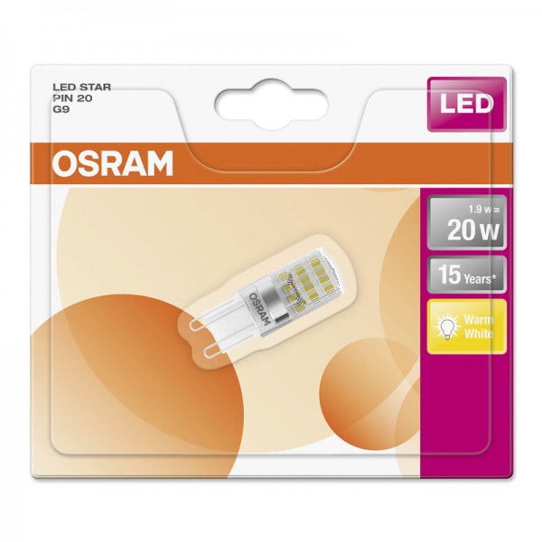 Osram Star Pin LED 2W/827 warmweiß 200lm klar G9