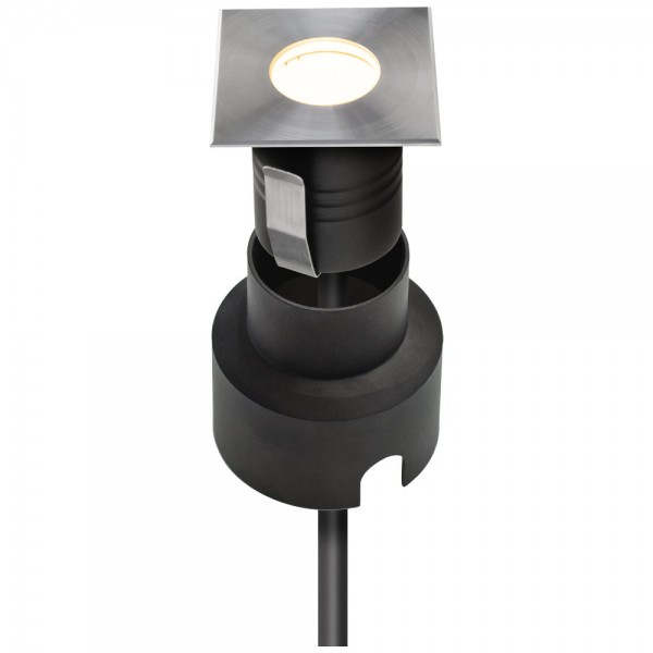 EVN viereckige Power-LED Bodeneinbauleuchte 45x45x59mm 12V 1,5W 59lm 3000K IP67 21-40° Edelstahl Opt