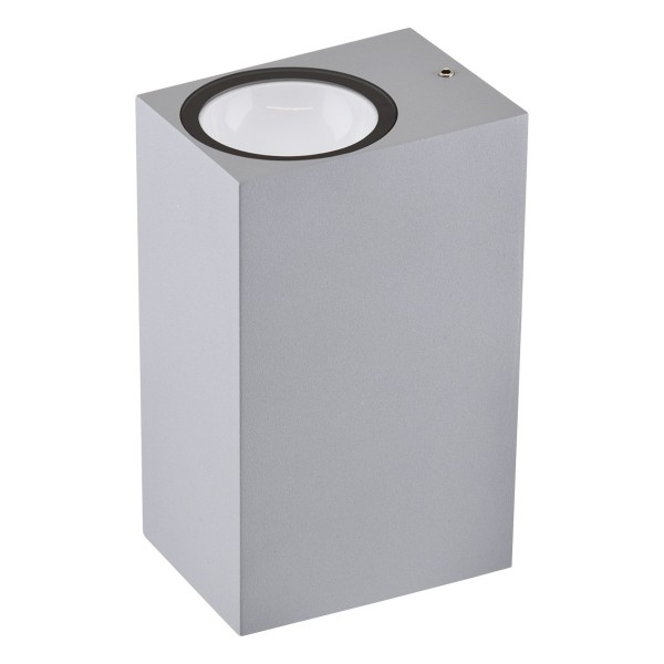 EVN 2-flammige rechteckige LED Wandleuchte 150x68x95mm 100-240V 6W 145lm 3000K IP54 21-40° Silber