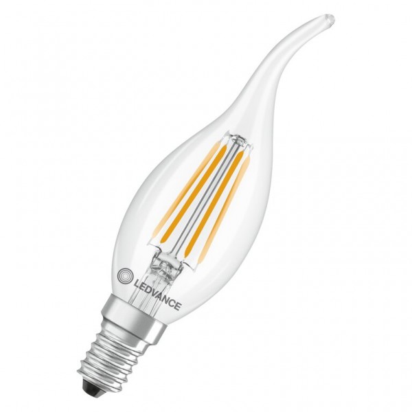 Osram / Ledvance Kerze BA LED Filament Performance 3.4-40W 827 warmweiß 470lm E14 klar Windstoß 300° 220-240V