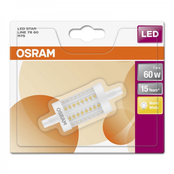 Osram Star Line LED 7W/827 warmweiß 806lm klar R7s